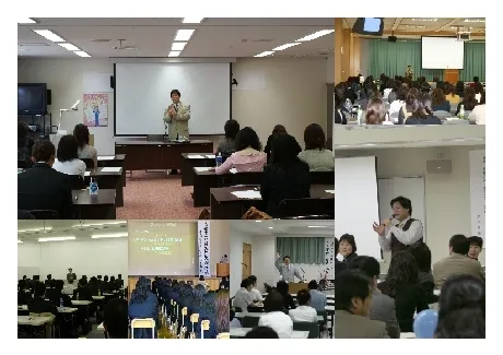 講演会の様子のコラージュ写真